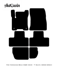 Black Floor Mats For Mercedes Benz EQB-Class X243 (2022-2024) | Fighter Jet Edition - AutoWin
