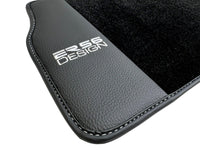 Black Floor Mats For Mercedes-Benz G Class 2019-2022 W463 With Leather Borders ER56 Design - AutoWin