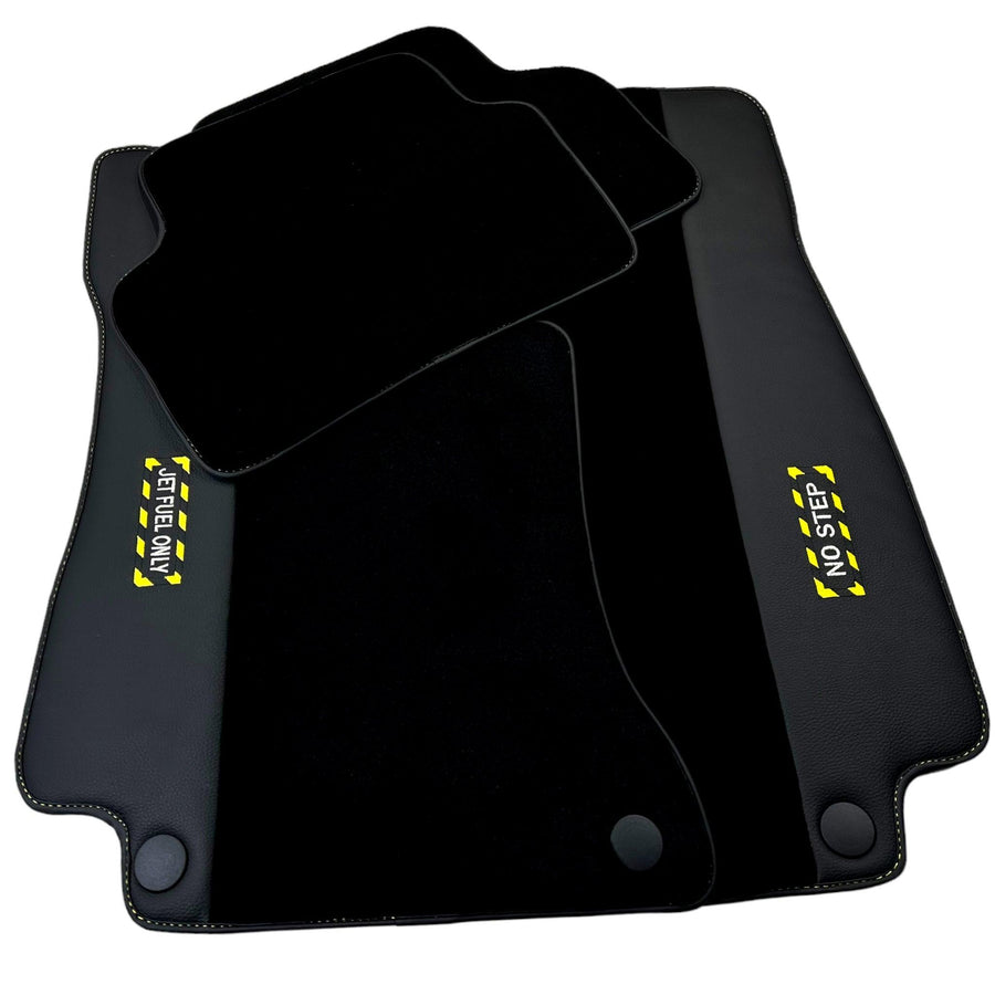 Black Floor Mats For Mercedes Benz GL-Class X166 (2012-2015) | Fighter Jet Edition - AutoWin
