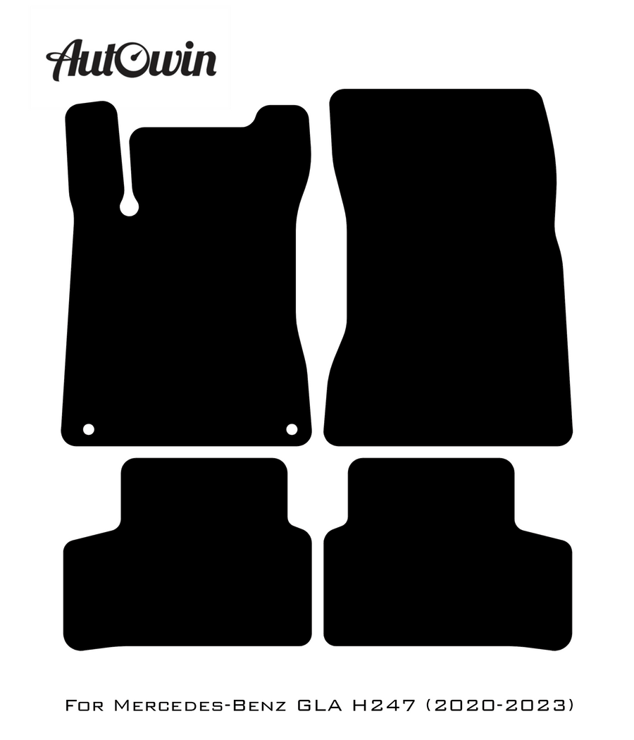 Black Floor Mats For Mercedes Benz GLA-Class H247 (2020-2023) | Fighter Jet Edition - AutoWin