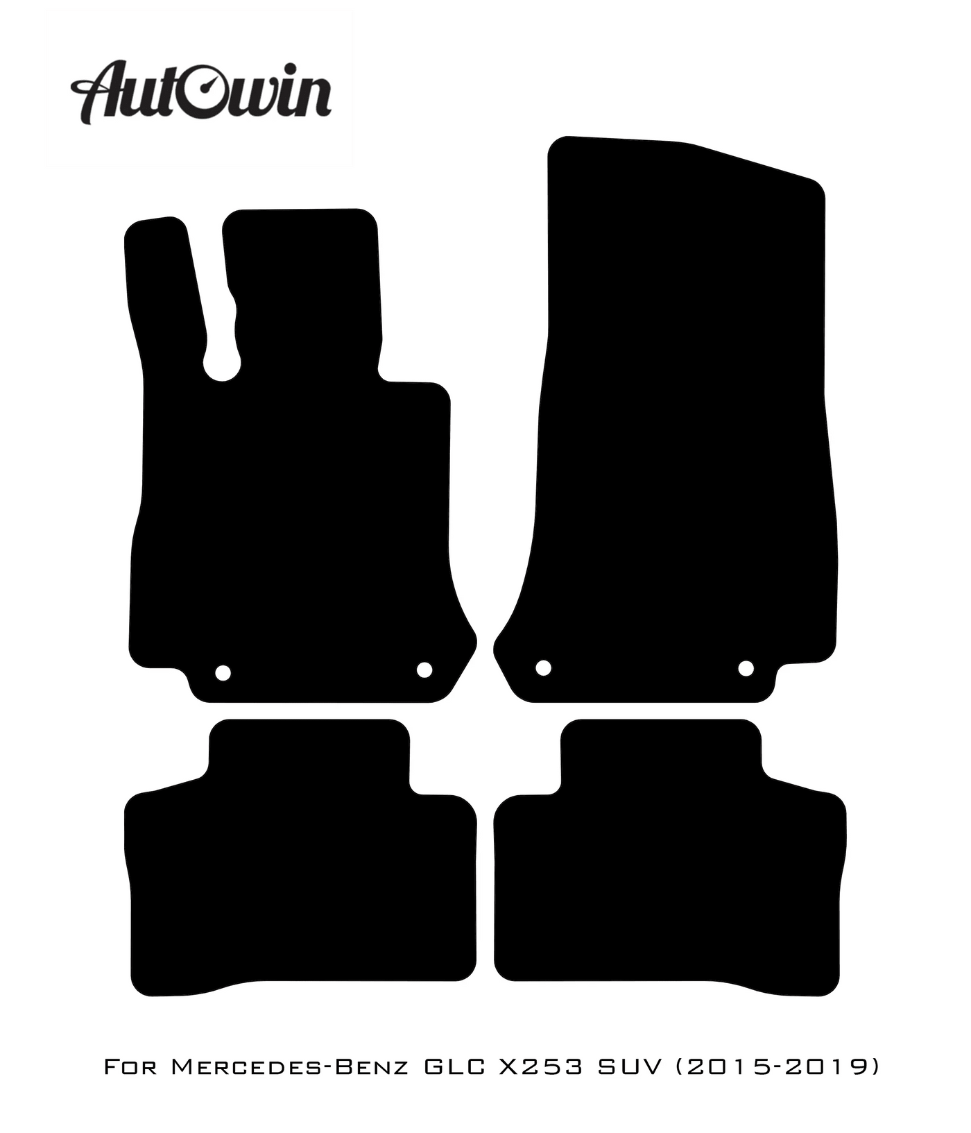 Black Floor Mats For Mercedes Benz GLC-Class X253 SUV (2015-2019) | Fighter Jet Edition - AutoWin