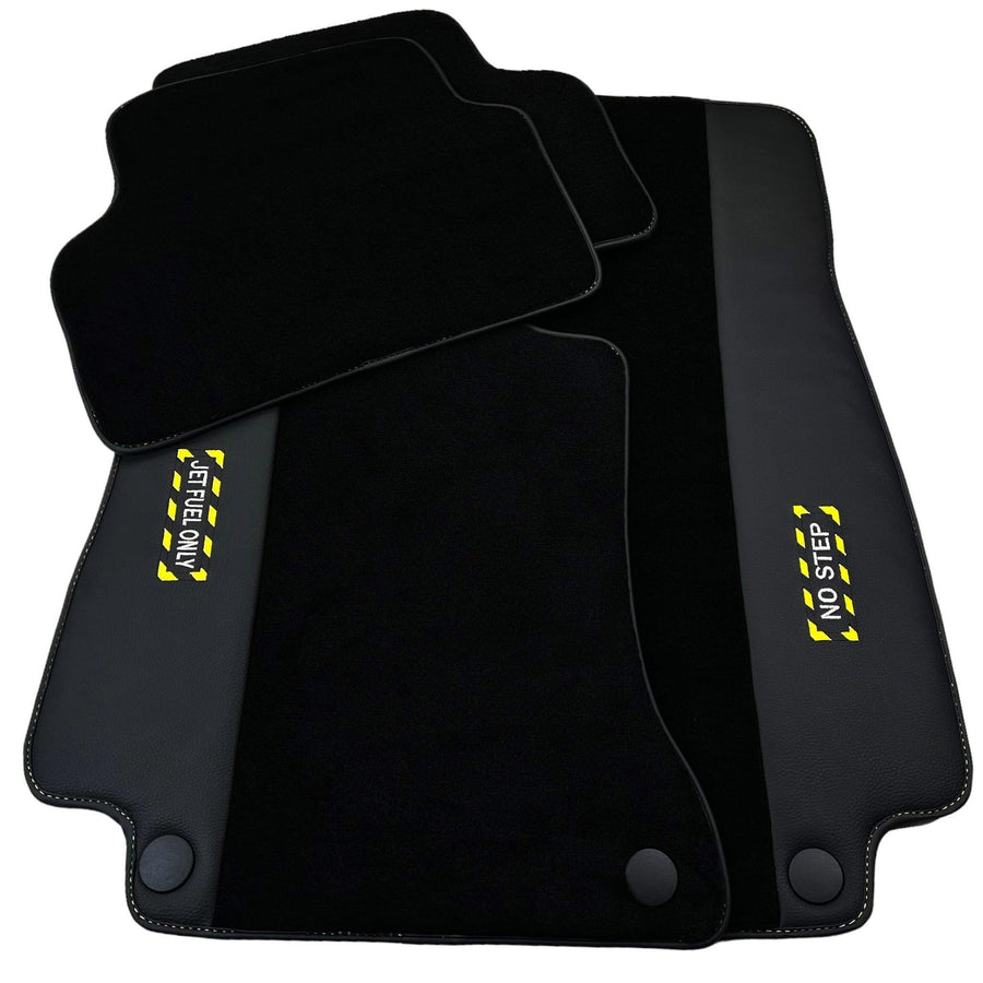 Black Floor Mats For Mercedes Benz GLC-Class X253 SUV (2019-2023) | Fighter Jet Edition - AutoWin