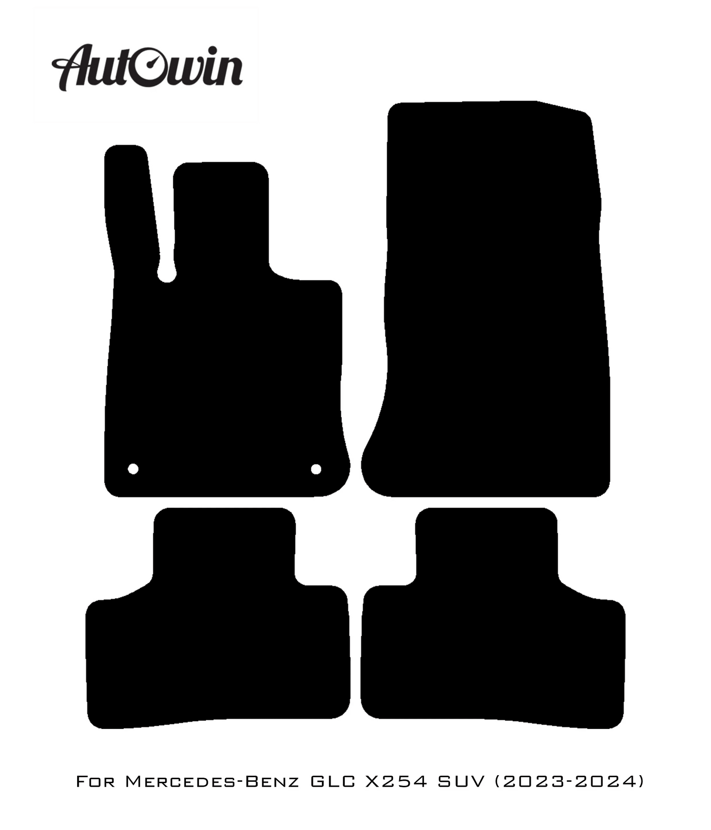 Black Floor Mats For Mercedes Benz GLC-Class X254 SUV (2023-2024) | AutoWin Edition - AutoWin