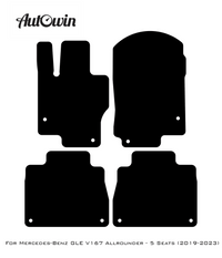 Black Floor Mats For Mercedes Benz GLE-Class V167 Allrounder - 5 Seats (2019-2023) | AutoWin Edition - AutoWin