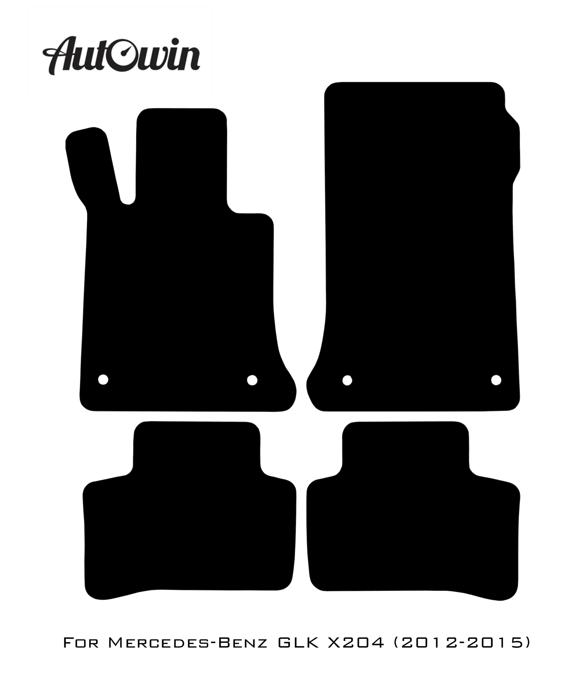 Black Floor Mats For Mercedes Benz GLK-Class X204 (2012-2015) | Fighter Jet Edition - AutoWin