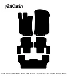 Black Floor Mats For Mercedes Benz R-Class W251 (2005-2013) Short Wheelbase | Fighter Jet Edition - AutoWin