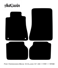 Black Floor Mats For Mercedes Benz S-Class W140 (1991-1998) | Fighter Jet Edition - AutoWin