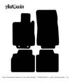 Black Floor Mats For Mercedes Benz S-Class W220 (1998-2005) Long Wheelbase | Fighter Jet Edition - AutoWin