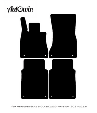 Black Floor Mats For Mercedes Benz S-Class Z223 Maybach (2021-2023) | AutoWin Edition - AutoWin