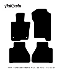 Black Floor Mats For Mercedes Benz X-Class W470 (2017-2023) | AutoWin Edition - AutoWin