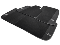 Black Floor Mats For Rolls Royce Black Badge Ghost Fluorescent Logo - AutoWin