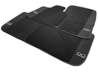 Black Floor Mats For Rolls Royce Black Badge Ghost Fluorescent Logo - AutoWin