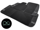 Black Floor Mats For Rolls Royce Black Badge Phantom Drophead Fluorescent Logo - AutoWin