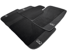 Black Floor Mats For Rolls Royce Black Badge Phantom Drophead Fluorescent Logo - AutoWin
