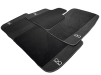 Black Floor Mats For Rolls Royce Black Badge Phantom Fluorescent Logo - AutoWin