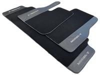 Black Floor Mats For Tesla Model Y With Carbon Fiber Leather - AutoWin