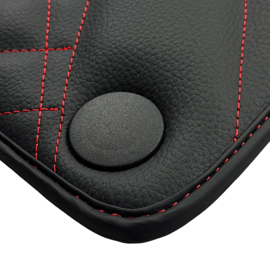 Black Leather Floor Mats For Mercedes Benz E-Class W210 Sedan (1995-2002) | ER56 Design - AutoWin