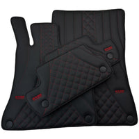 Black Leather Floor Mats For Mercedes Benz E-Class W210 Sedan (1995-2002) | ER56 Design - AutoWin