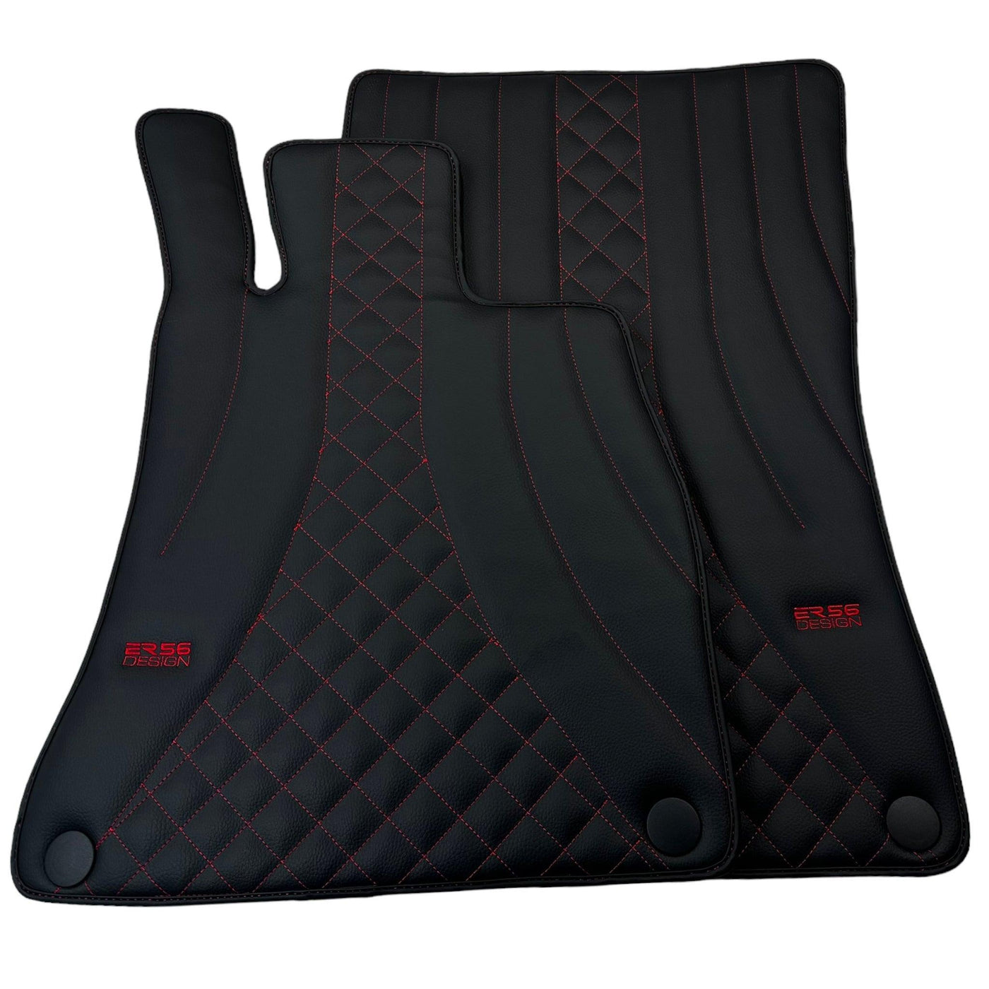 Black Leather Floor Mats For Mercedes Benz E-Class W210 Sedan 4Matic (1995-2002) | ER56 Design - AutoWin