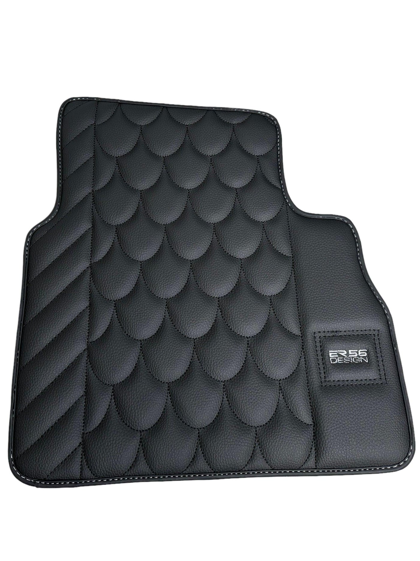 Black Leather Floor Mats For Mercedes-Benz G Class 2019-2022 W463 ER56 Design - AutoWin