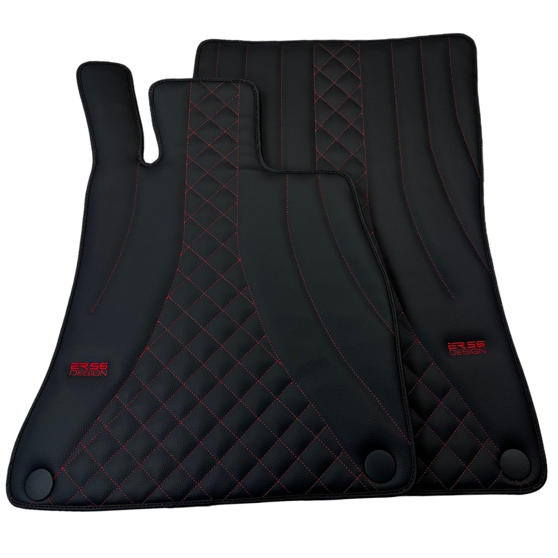 Black Leather Floor Mats For Mercedes Benz S-Class C217 Coupe (2014-2023) | ER56 Design - AutoWin