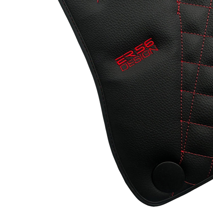 Black Leather Floor Mats For Mercedes Benz S-Class V223 (2021-2023) Hybrid | ER56 Design - AutoWin