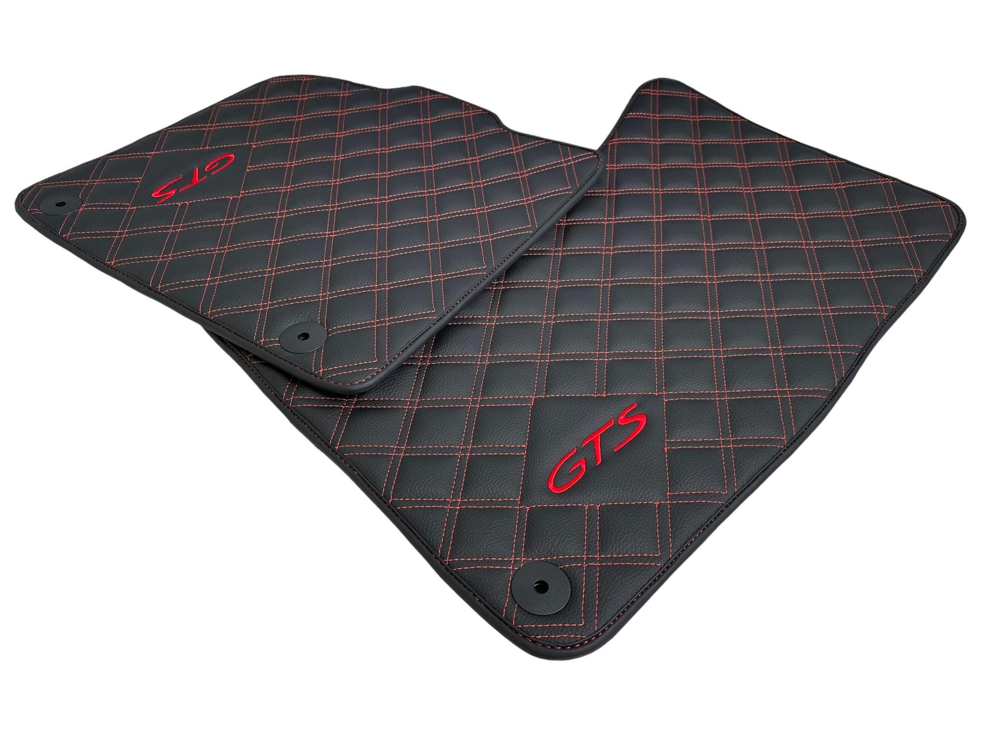 Black Leather Floor Mats for Porsche Macan GTS - AutoWin