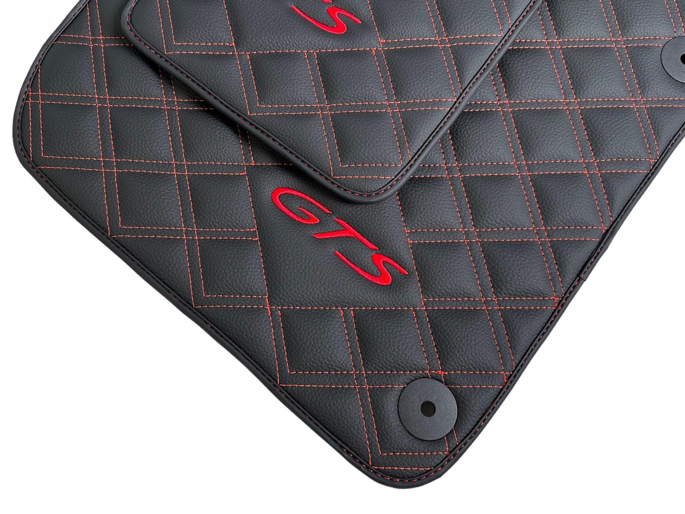Black Leather Floor Mats for Porsche Macan GTS - AutoWin