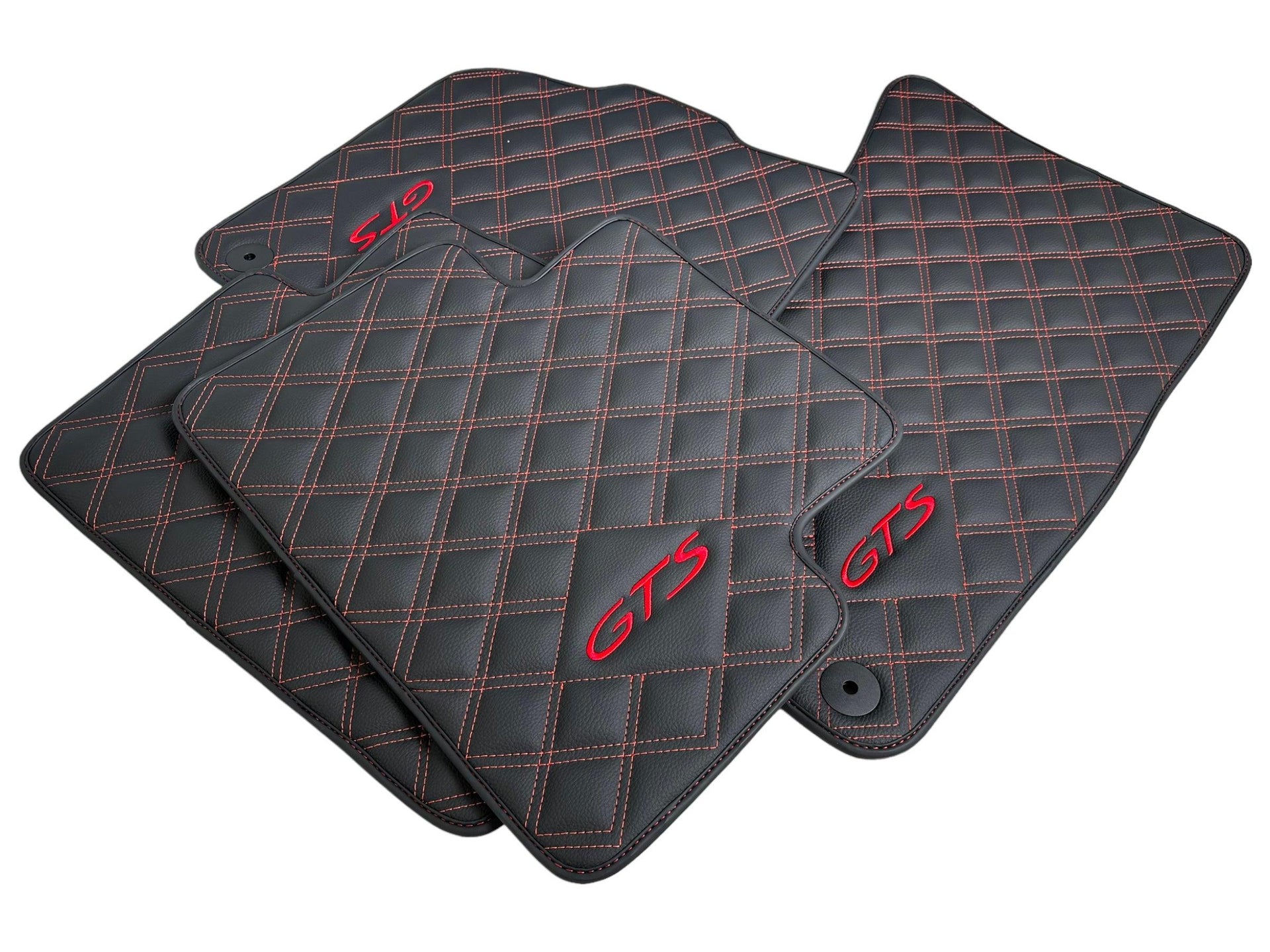 Black Leather Floor Mats for Porsche Macan GTS - AutoWin