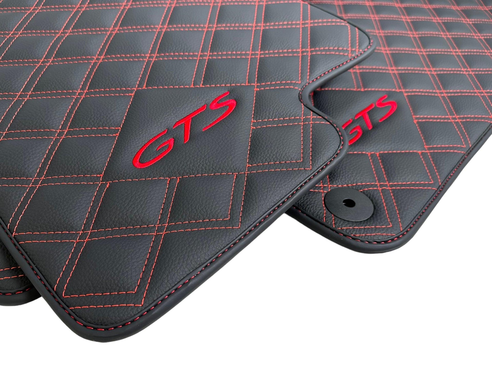 Black Leather Floor Mats for Porsche Macan GTS - AutoWin
