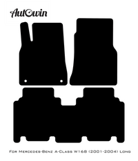 Black Luxury Floor Mats For Mercedes Benz A-Class W168 (2001-2004) | ER56 Design - AutoWin