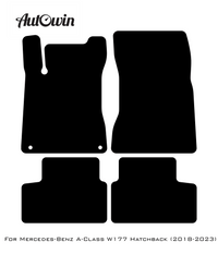Black Luxury Floor Mats For Mercedes Benz A-Class W177 Hatchback (2018-2023) | ER56 Design - AutoWin