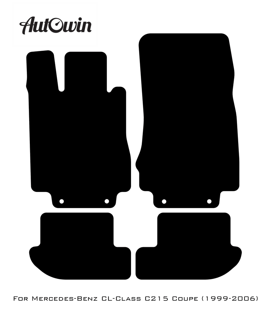 Black Luxury Floor Mats For Mercedes Benz CL-Class C215 Coupe (1999-2006) | ER56 Design - AutoWin