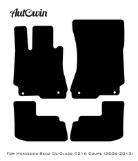Black Luxury Floor Mats For Mercedes Benz CL-Class C216 Coupe (2006-2013) | ER56 Design - AutoWin