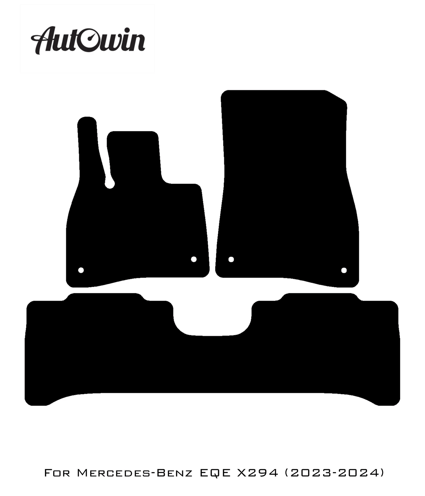 Black Luxury Floor Mats For Mercedes Benz EQE-Class X294 (2023-2024) | ER56 Design - AutoWin