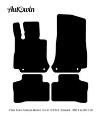 Black Luxury Floor Mats For Mercedes Benz GLC-Class C253 Coupe (2016-2019) | ER56 Design - AutoWin