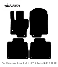 Black Luxury Floor Mats For Mercedes Benz GLS-Class X167 (2019-2023) | ER56 Design - AutoWin