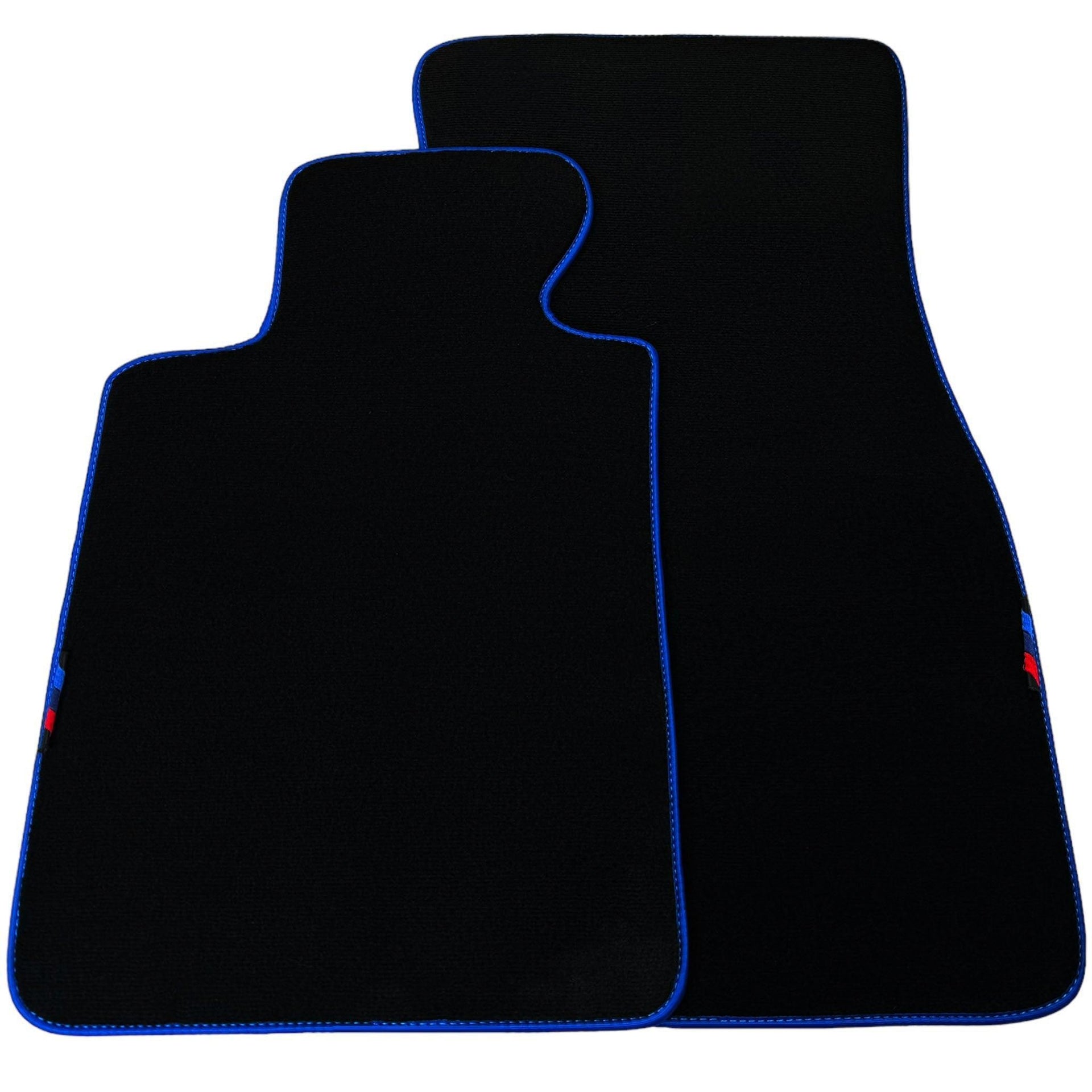 Black Mats For BMW 5 Series E61 Wagon | Blue Trim - AutoWin