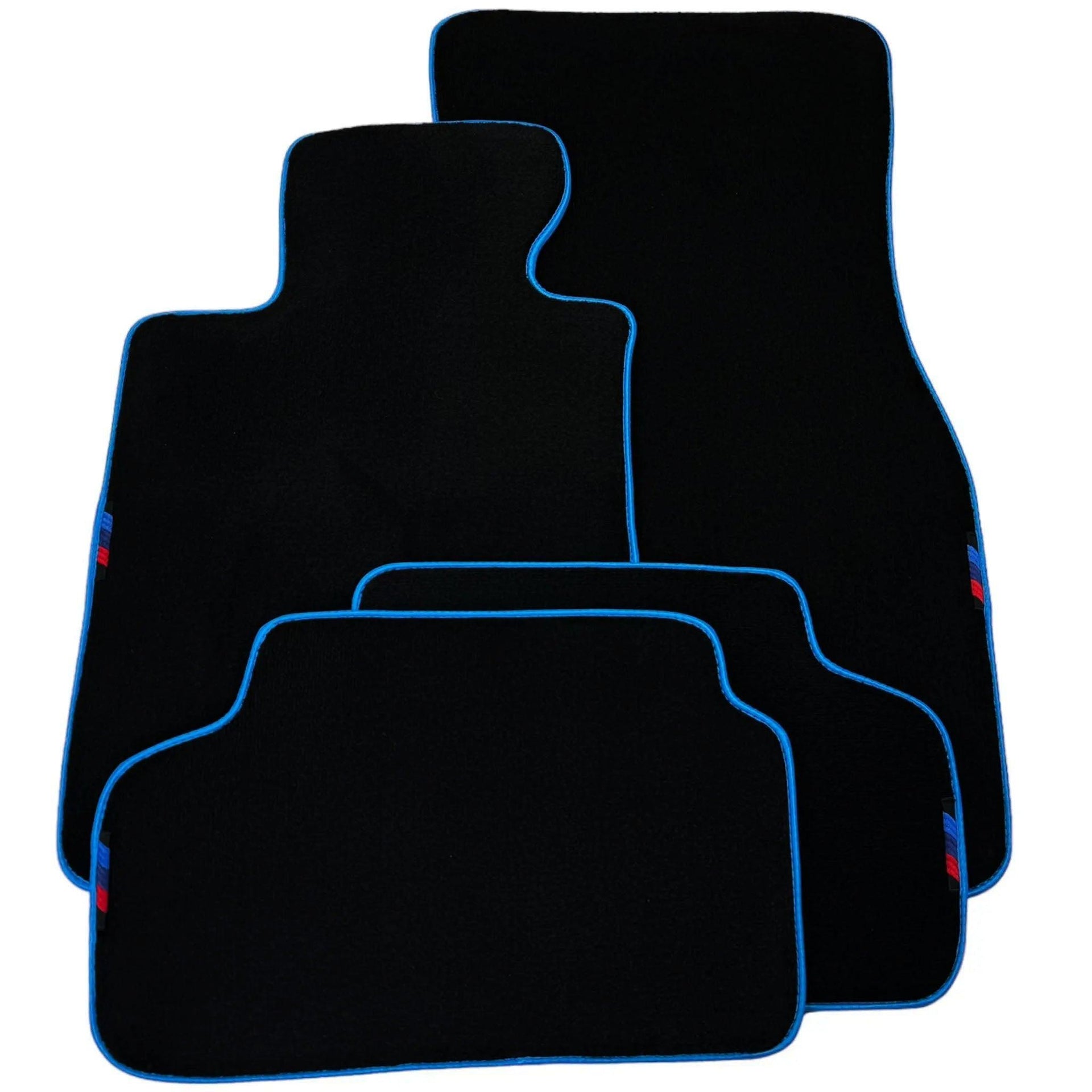 Black Mats For BMW M6 E64 Convertible | Sky Blue Trim - AutoWin