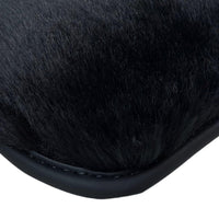 Black Sheepskin Floor Mats For BMW 5 Series E34 Sedan No Steps Edition - AutoWin