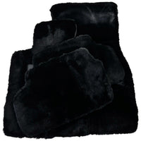 Black Sheepskin Floor Mats For BMW 5 Series E34 Sedan No Steps Edition - AutoWin
