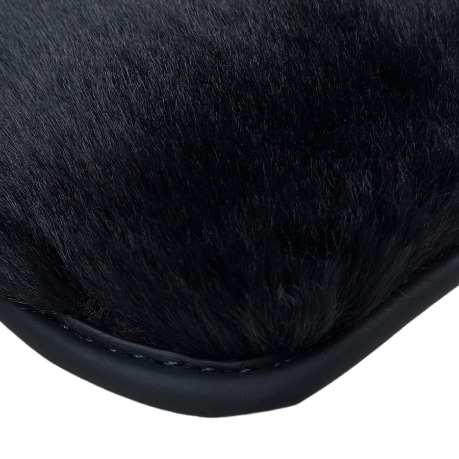 Black Sheepskin Floor Mats For BMW M3 E46 No Steps Edition - AutoWin