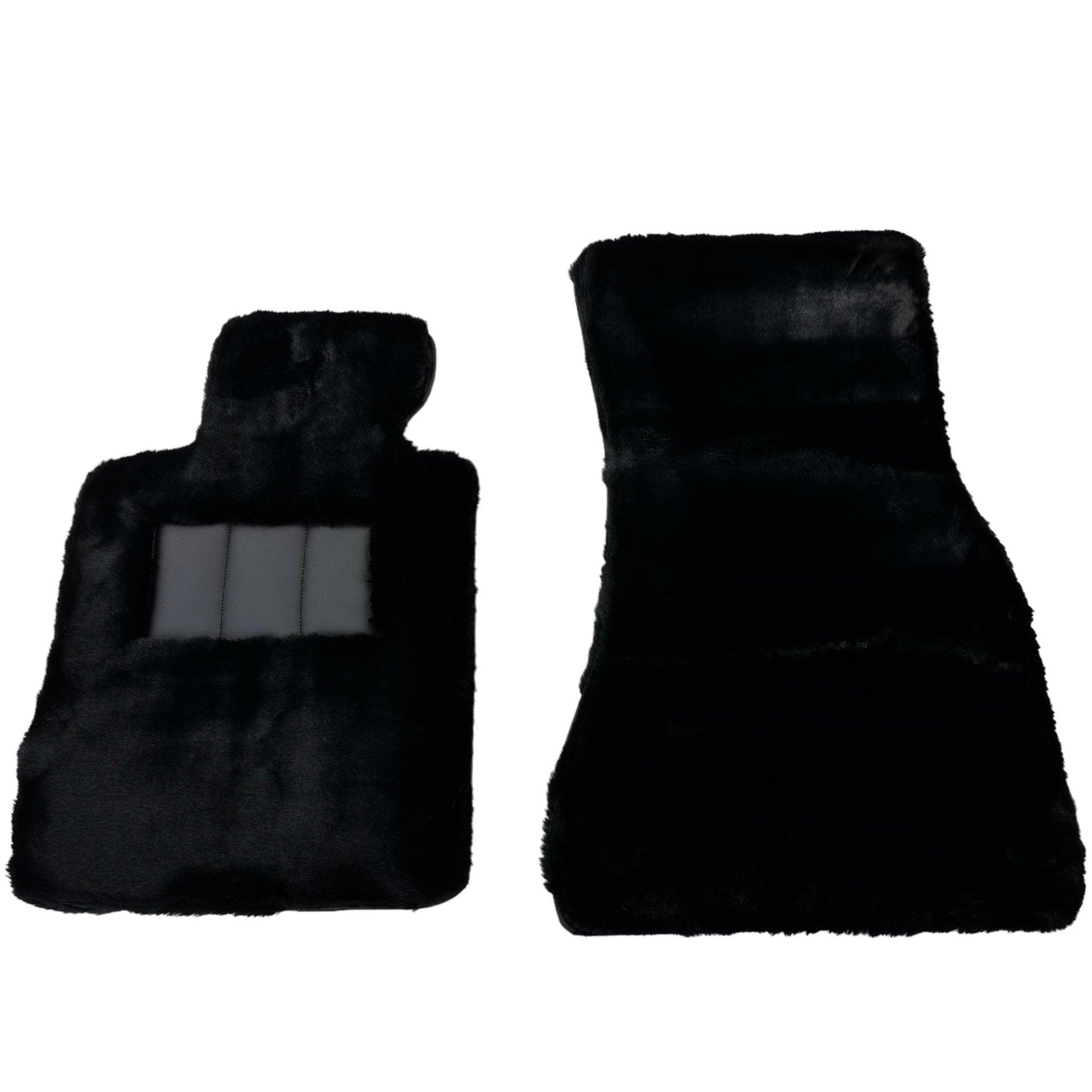 Black Sheepskin Floor Mats For BMW M5 F10 No Steps Edition - AutoWin