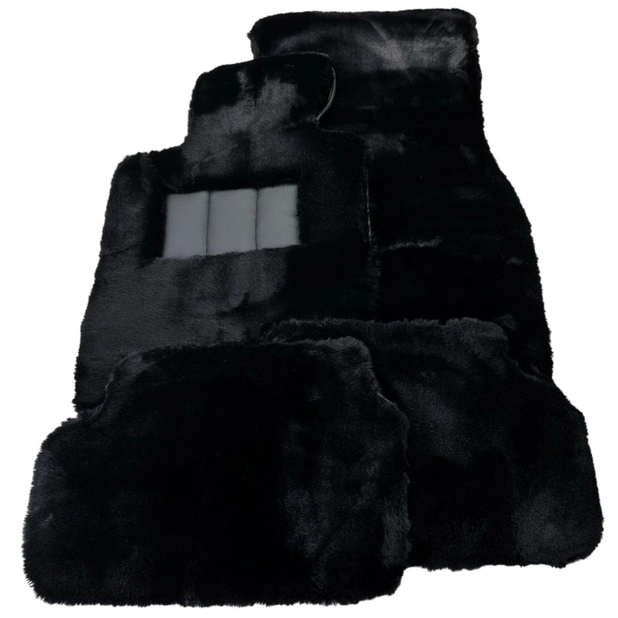 Black Sheepskin Floor Mats For BMW X3 - E83 SUV No Steps Edition - AutoWin