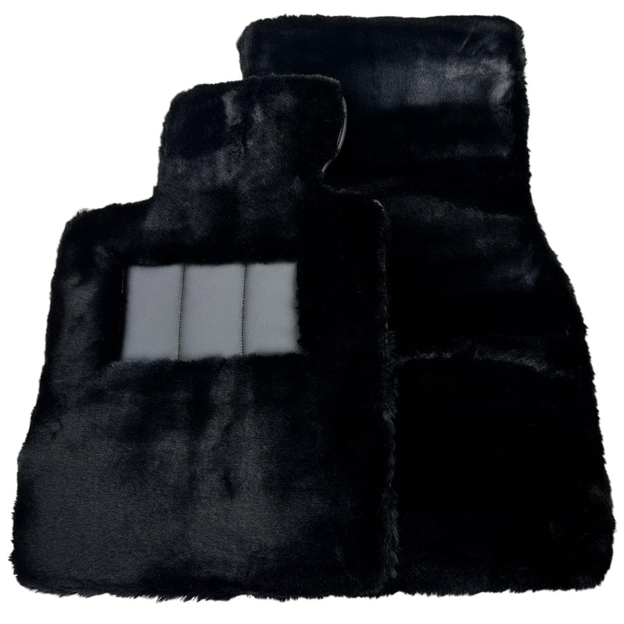 Black Sheepskin Floor Mats For BMW X3 - E83 SUV No Steps Edition - AutoWin