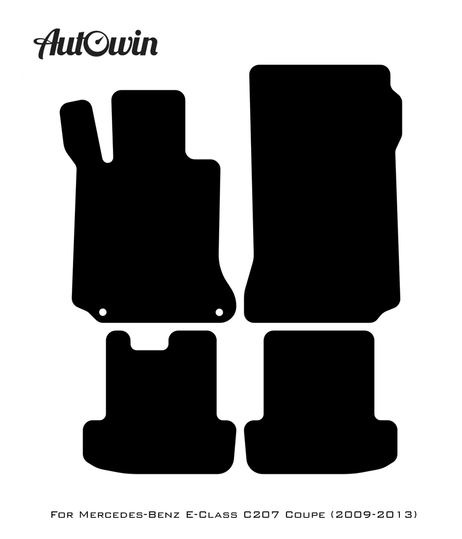 Black Sheepskin Floor Mats For Mercedes Benz E-Class C207 Coupe (2009-2013) | ER56 Design - AutoWin