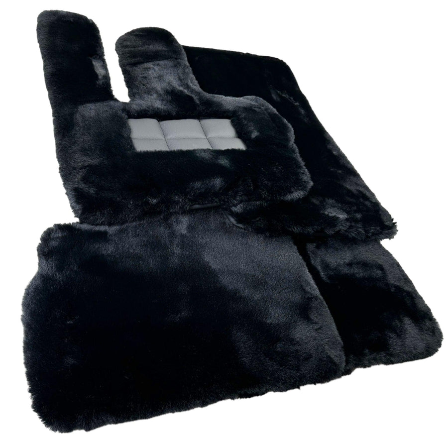 Black Sheepskin Floor Mats For Mercedes Benz E-Class C207 Coupe (2009-2013) | ER56 Design - AutoWin