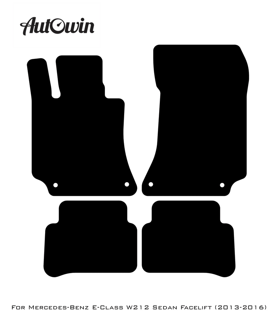 Black Sheepskin Floor Mats For Mercedes Benz E-Class W212 Sedan Facelift (2013-2016) | ER56 Design - AutoWin