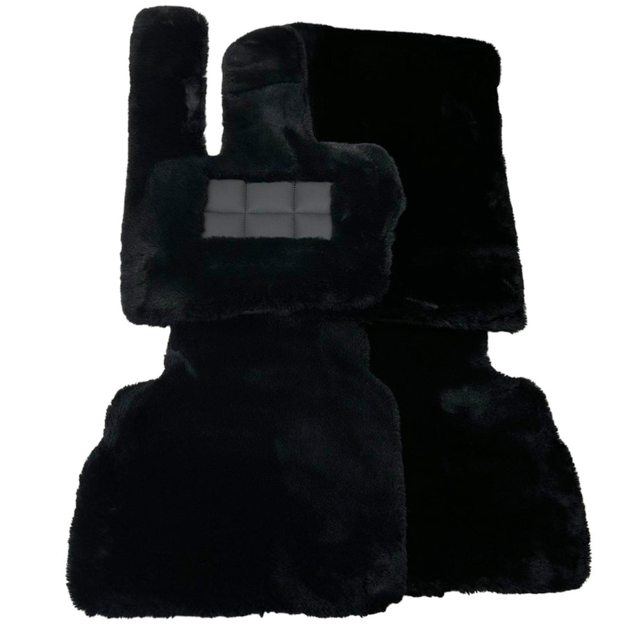 Black Sheepskin Floor Mats For Mercedes Benz E-Class W212 Sedan Facelift (2013-2016) | ER56 Design - AutoWin
