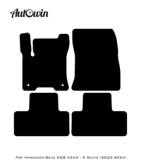 Black Sheepskin Floor Mats For Mercedes Benz EQB-Class X243 (2022-2024) | ER56 Design - AutoWin